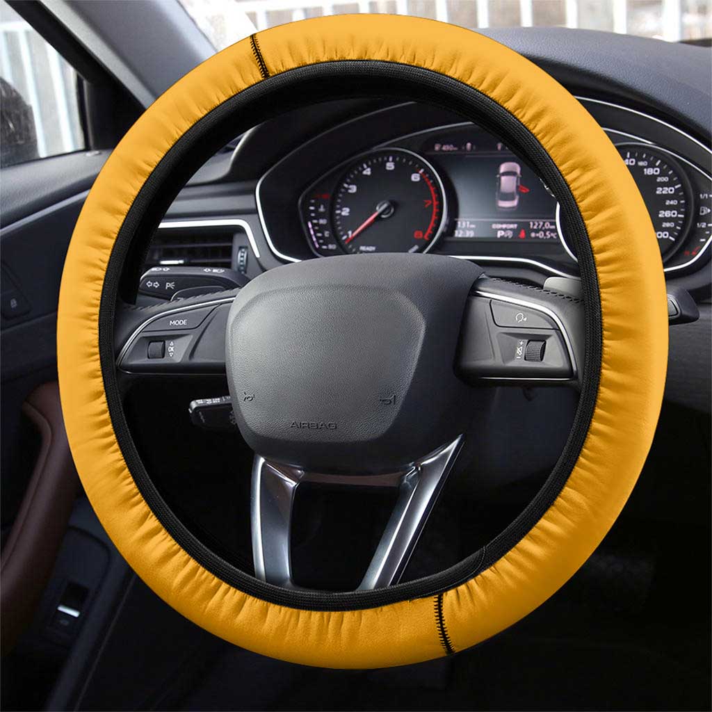 Evangelion EVA-00 and Rei Ayanami Yellow and White Steering Wheel Cover Design with Mecha and Character Artwork - The Mazicc