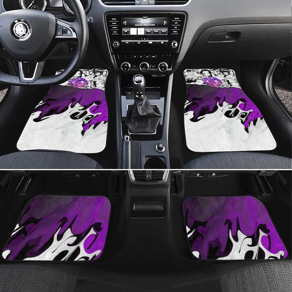Shinobu Kocho Demon Slayer Butterfly Theme Car Mats with Purple Accents and Manga Collage Design - The Mazicc