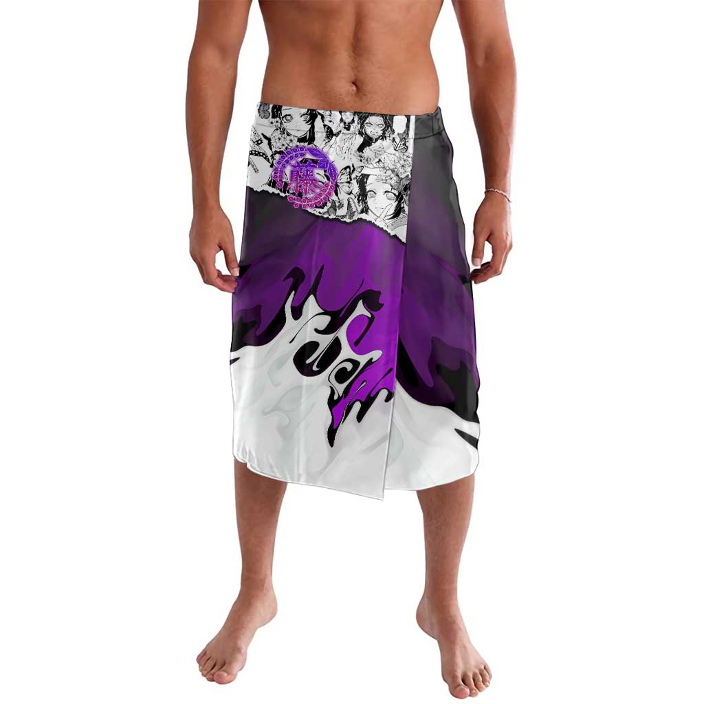 Shinobu Kocho Demon Slayer Butterfly Theme Lavalava with Purple Accents and Manga Collage Design - The Mazicc