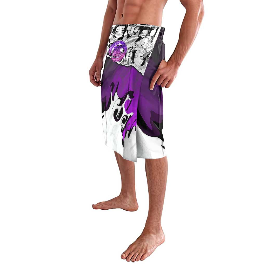 Shinobu Kocho Demon Slayer Butterfly Theme Lavalava with Purple Accents and Manga Collage Design - The Mazicc