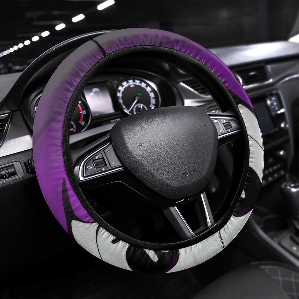Shinobu Kocho Demon Slayer Butterfly Theme Steering Wheel Cover with Purple Accents and Manga Collage Design - The Mazicc