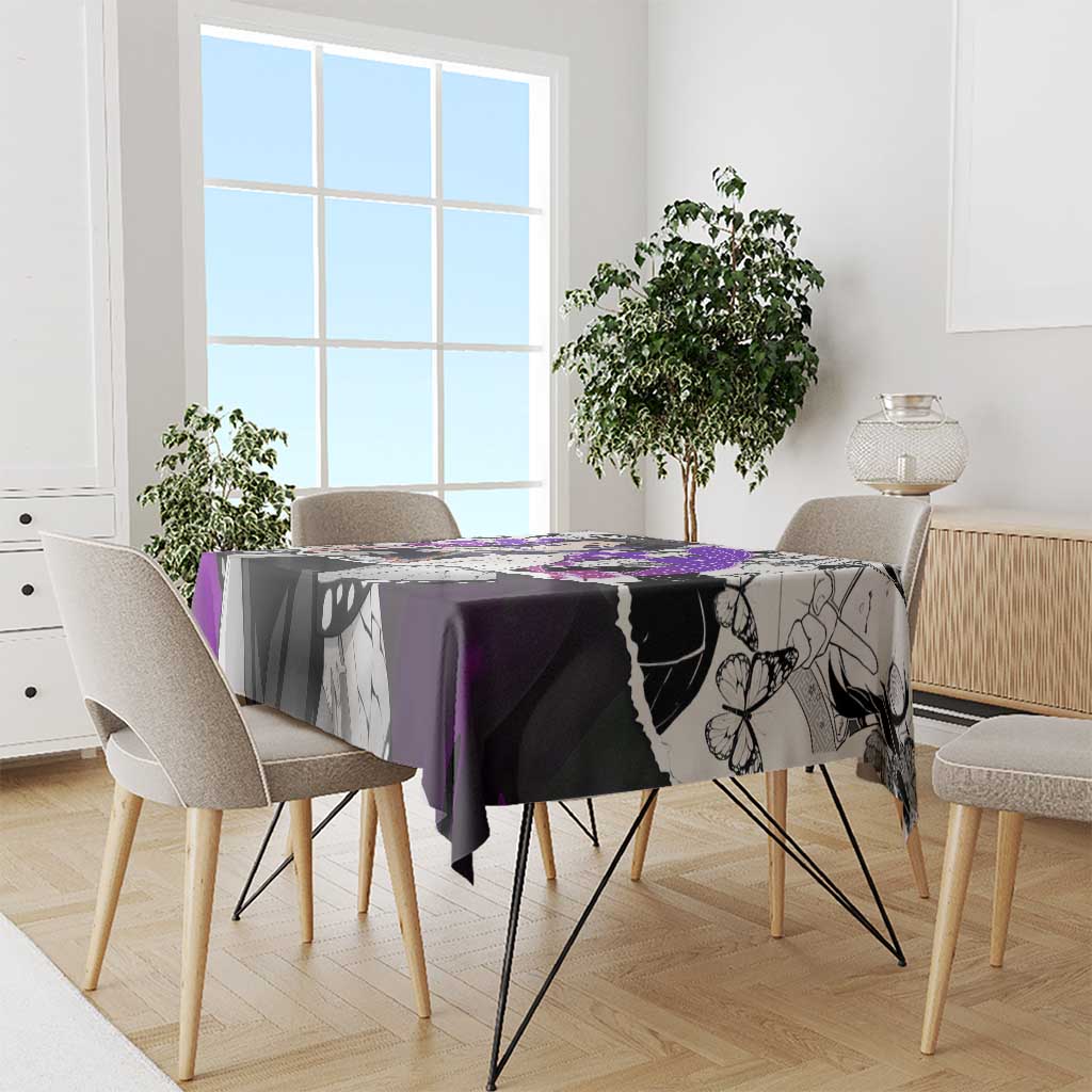 Shinobu Kocho Demon Slayer Butterfly Theme Tablecloth with Purple Accents and Manga Collage Design - The Mazicc