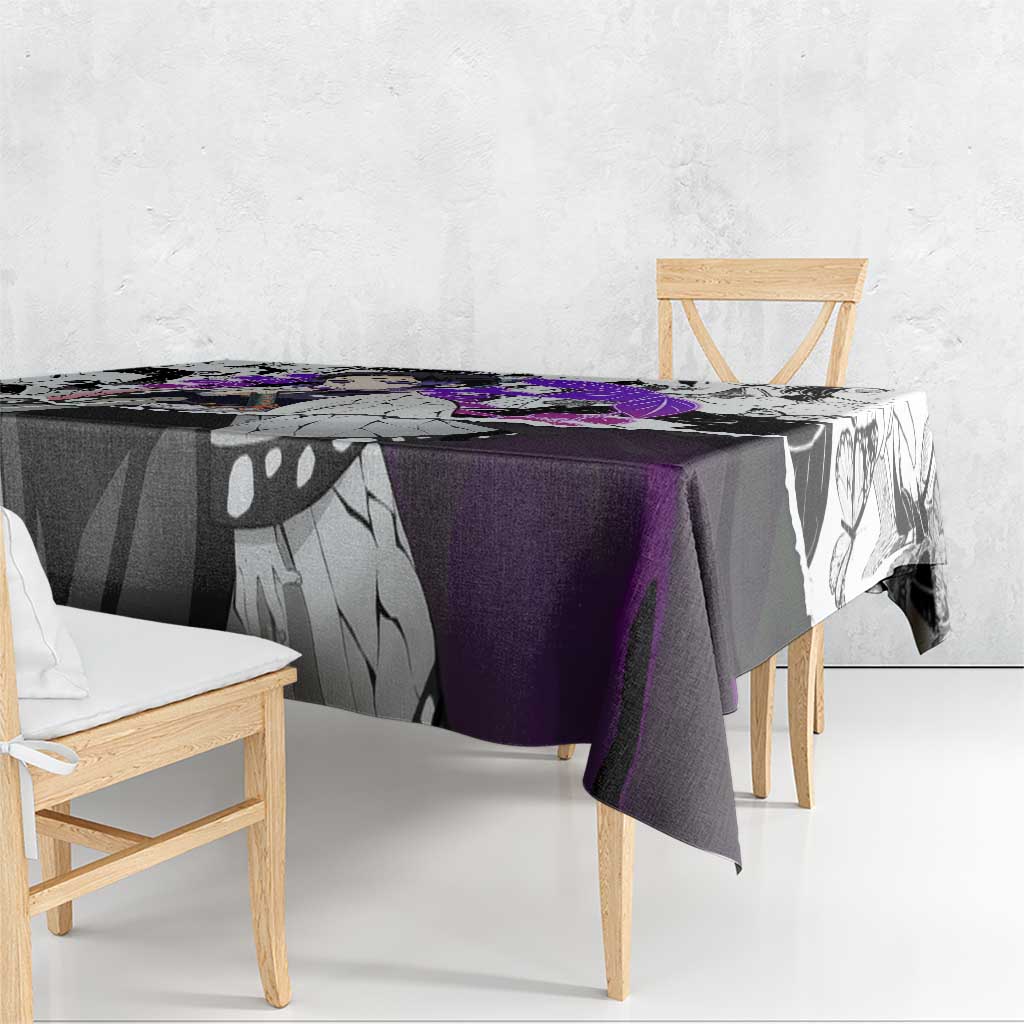 Shinobu Kocho Demon Slayer Butterfly Theme Tablecloth with Purple Accents and Manga Collage Design - The Mazicc