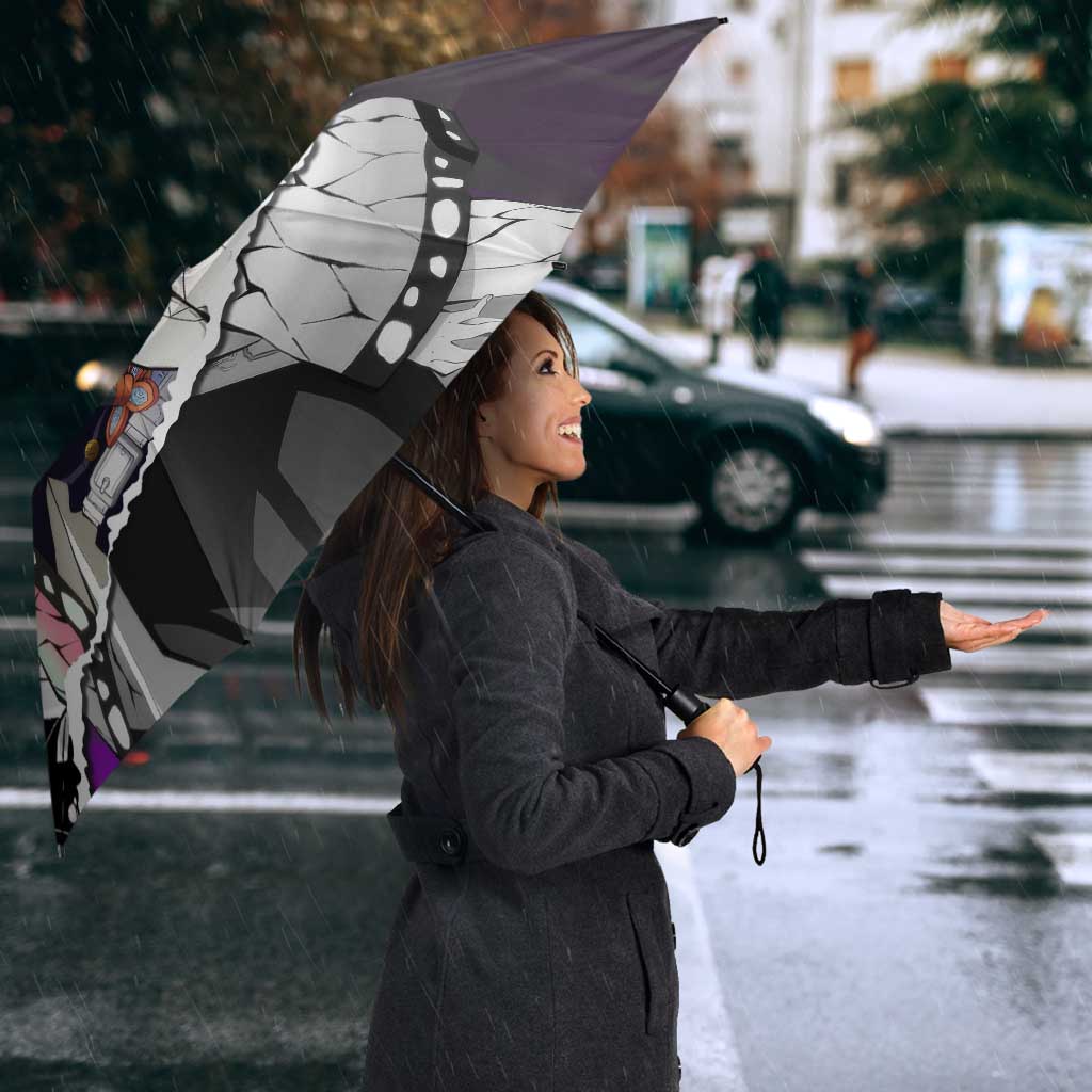 Shinobu Kocho Demon Slayer Butterfly Theme Umbrella with Purple Accents and Manga Collage Design - The Mazicc