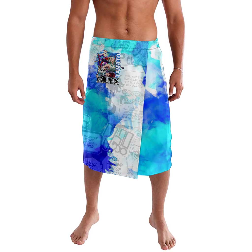 Yamato One Piece Blue Cloud Theme Lavalava with Manga Panels and Oni Horn Character Design - The Mazicc