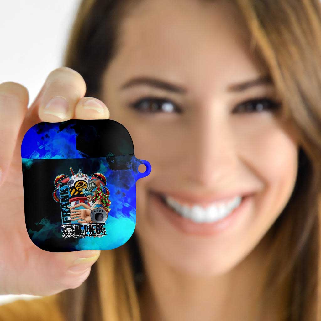Franky One Piece Blue Theme AirPods Case with Cyborg Design and Shipwright Pose - The Mazicc