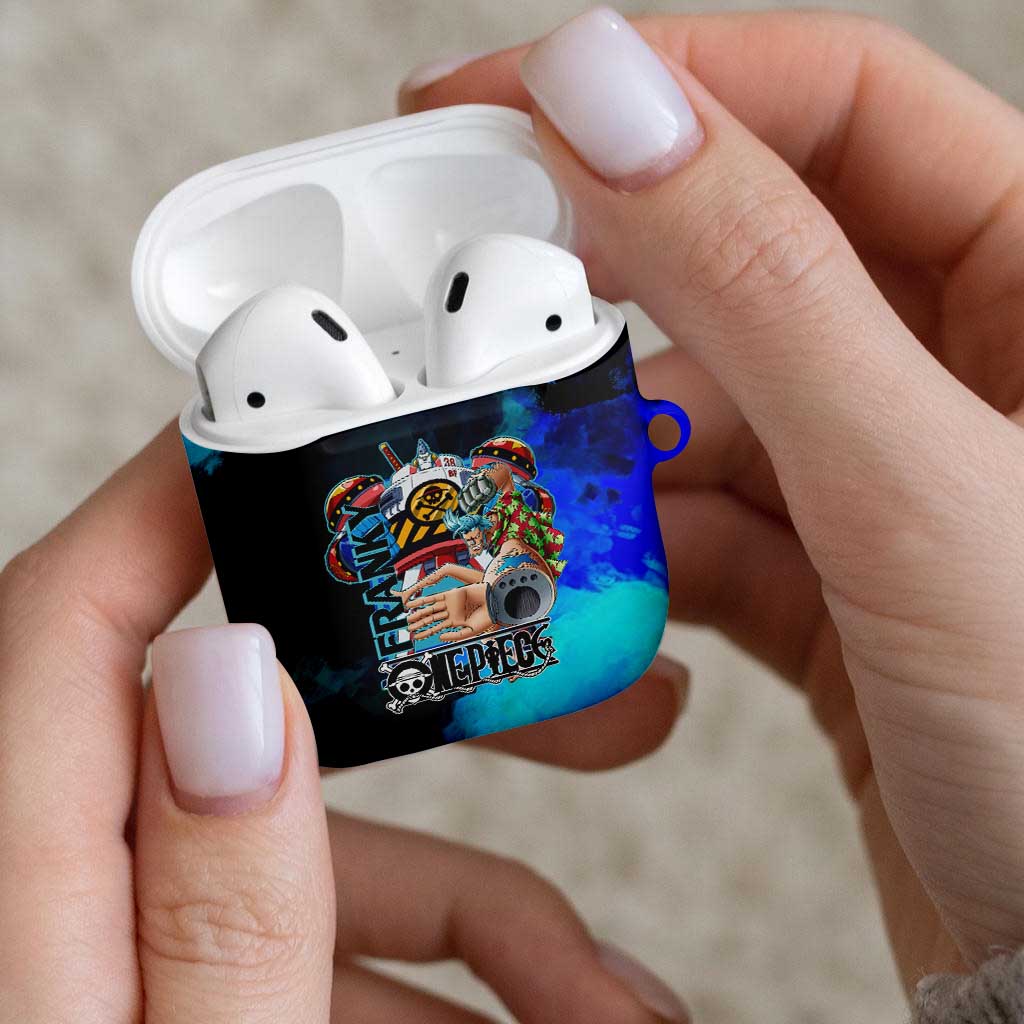 Franky One Piece Blue Theme AirPods Case with Cyborg Design and Shipwright Pose - The Mazicc