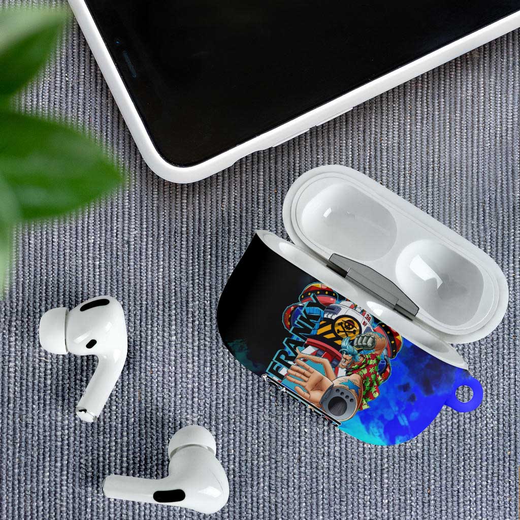Franky One Piece Blue Theme AirPods Case with Cyborg Design and Shipwright Pose - The Mazicc