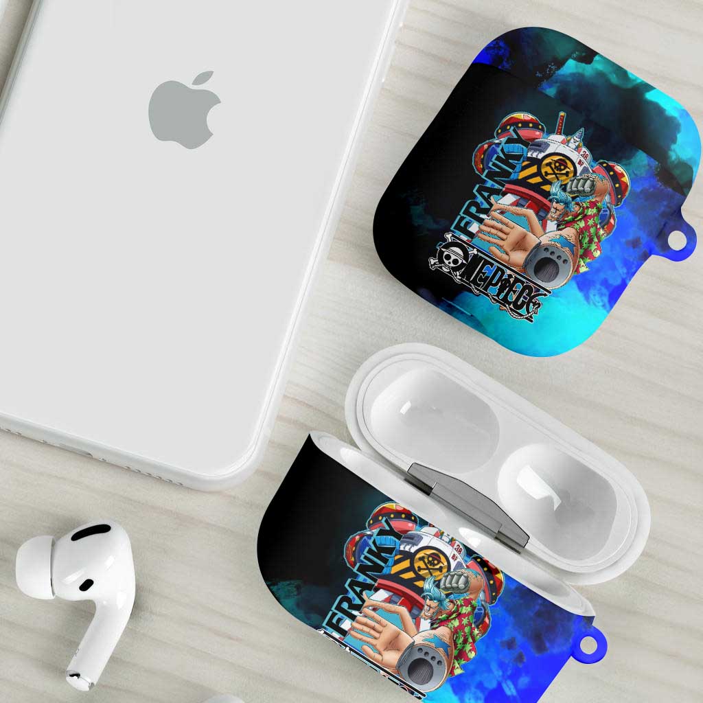 Franky One Piece Blue Theme AirPods Case with Cyborg Design and Shipwright Pose - The Mazicc