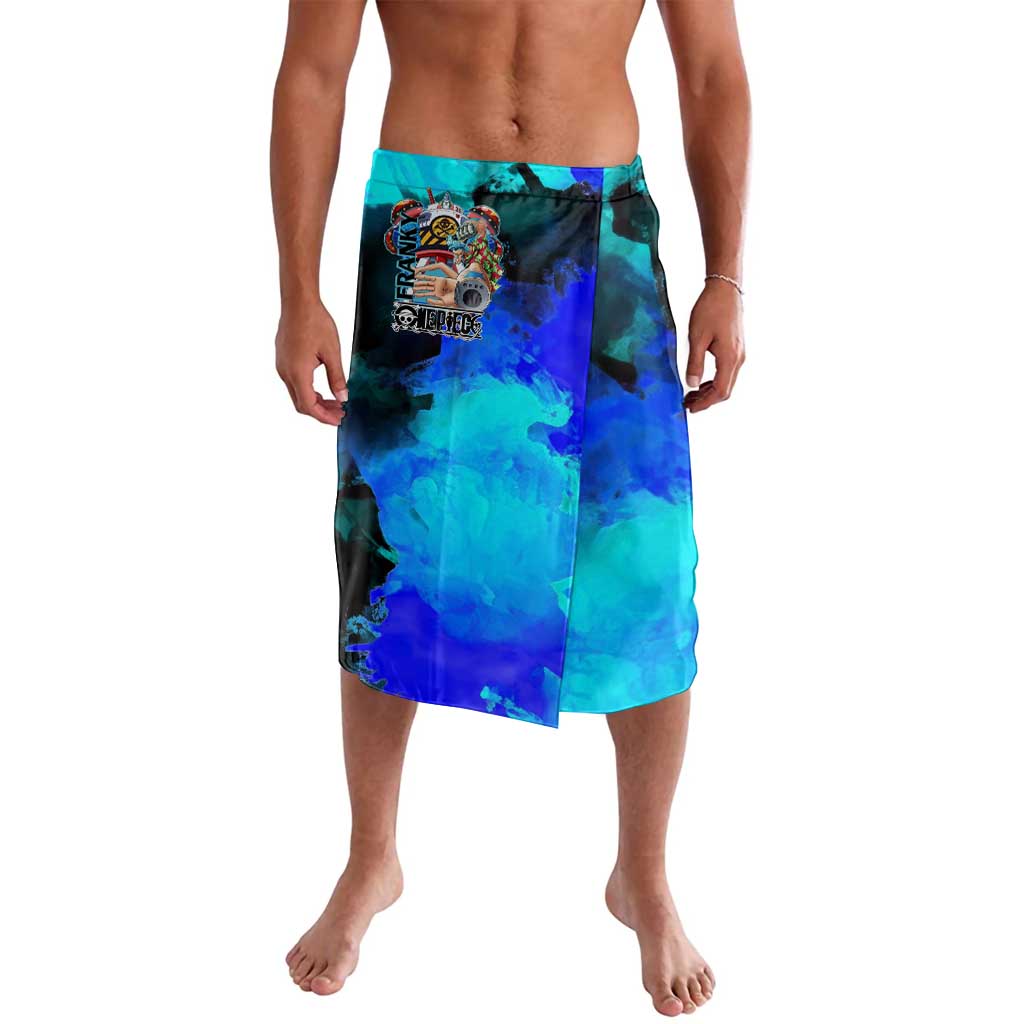 Franky One Piece Blue Theme Lavalava with Cyborg Design and Shipwright Pose - The Mazicc