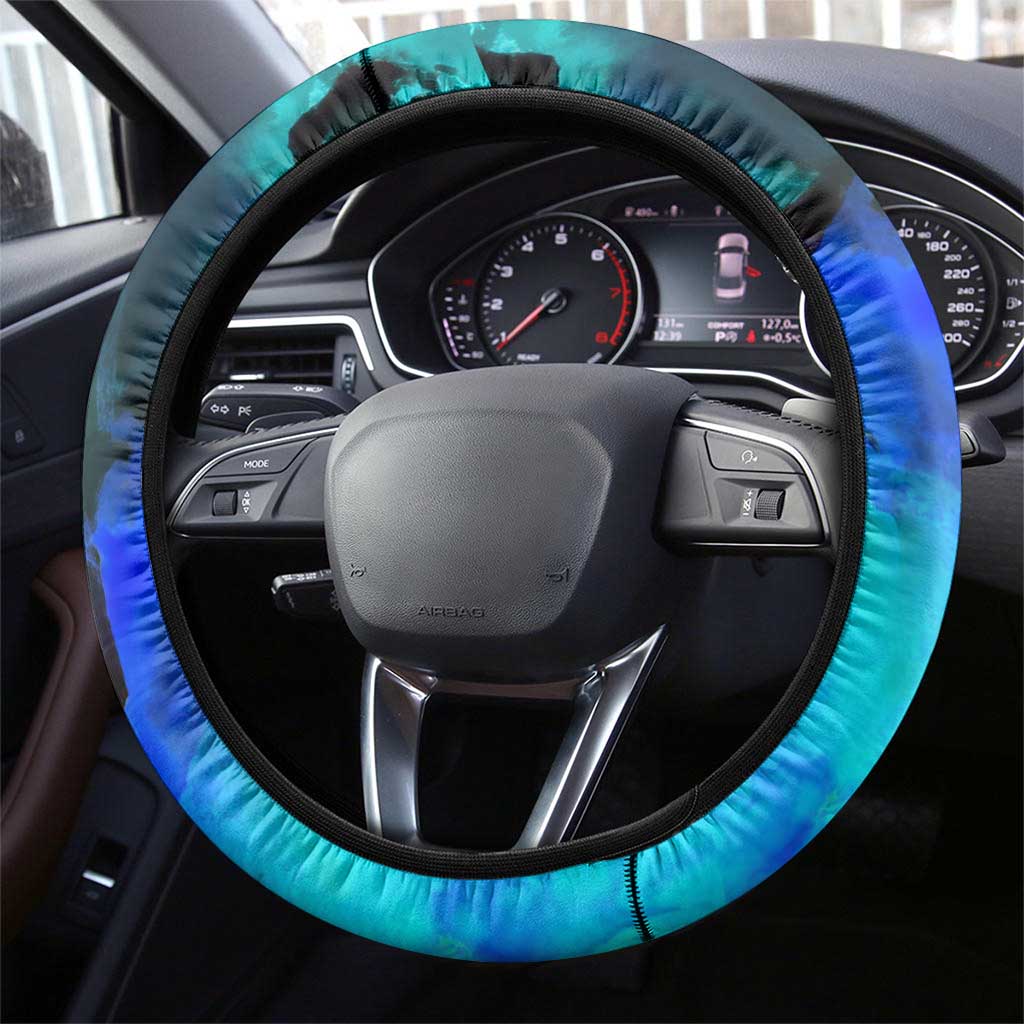 Franky One Piece Blue Theme Steering Wheel Cover with Cyborg Design and Shipwright Pose - The Mazicc