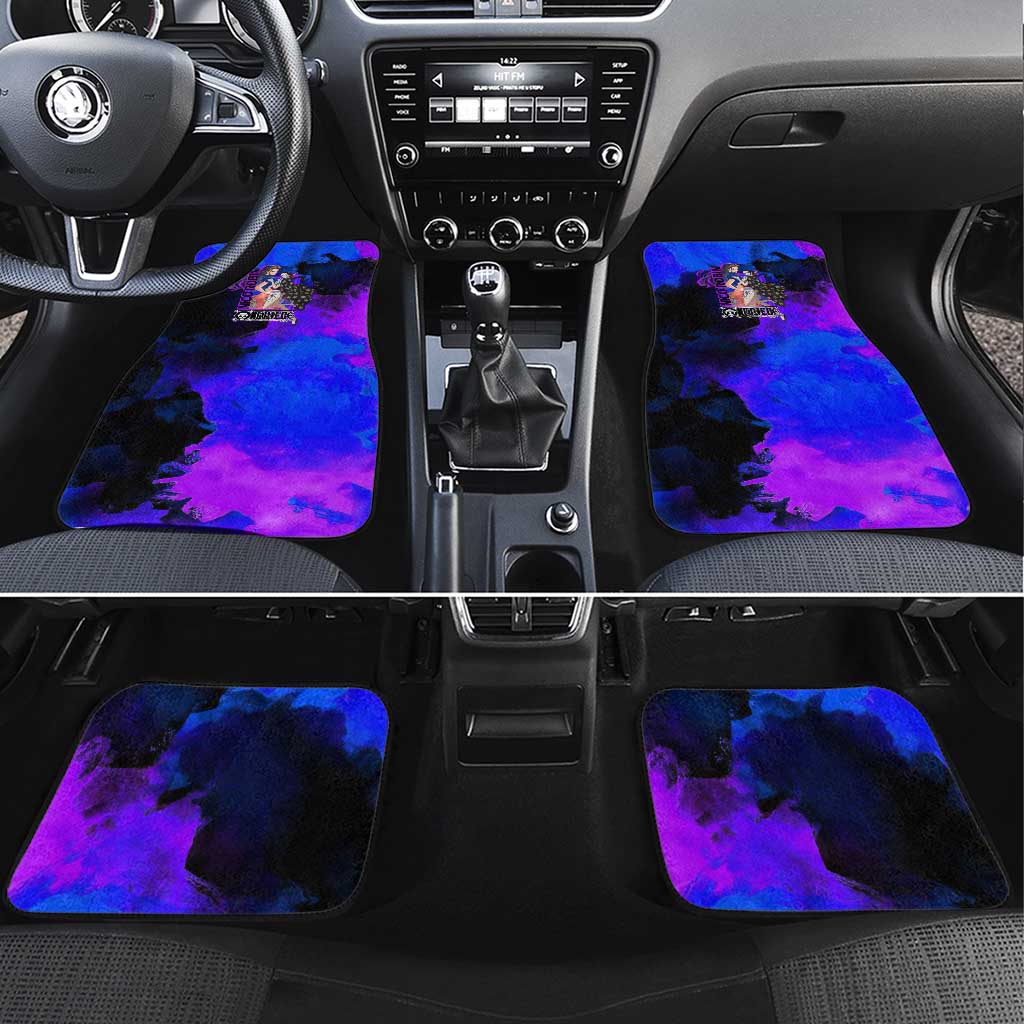 Nico Robin One Piece Purple and Blue Theme Car Mats with Floral Cape and Archaeologist Pose Design - The Mazicc