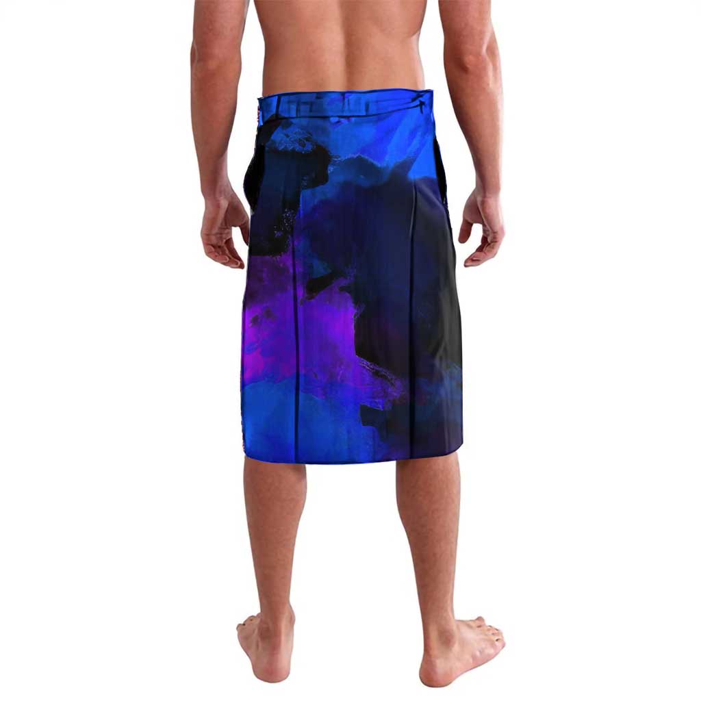 Nico Robin One Piece Purple and Blue Theme Lavalava with Floral Cape and Archaeologist Pose Design - The Mazicc