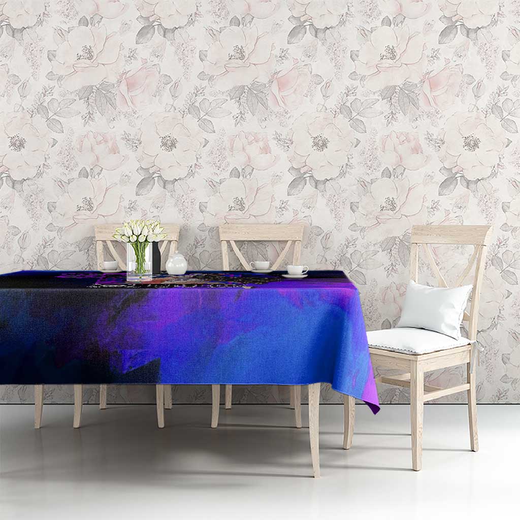 Nico Robin One Piece Purple and Blue Theme Tablecloth with Floral Cape and Archaeologist Pose Design - The Mazicc