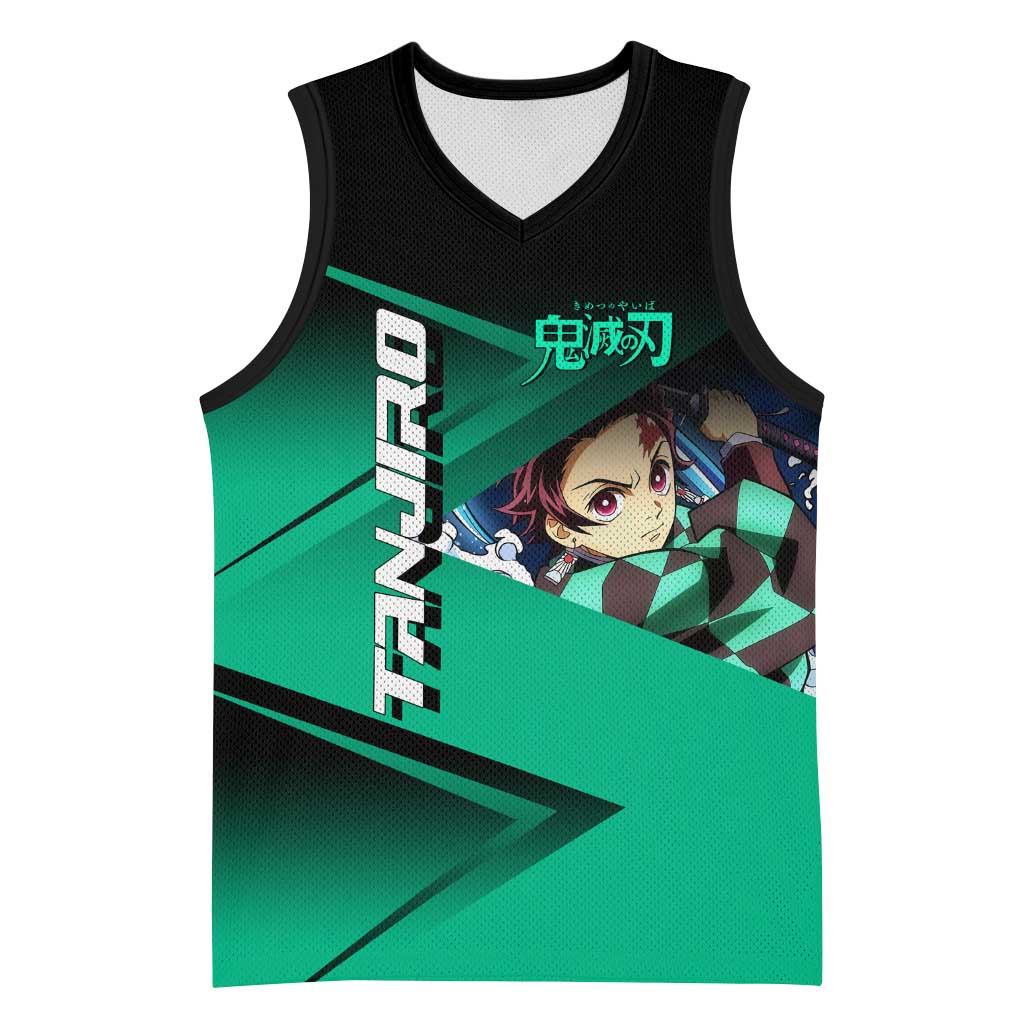 Tanjiro Kamado Water Hashira Basketball Jersey Sporty Anime Mashup Style