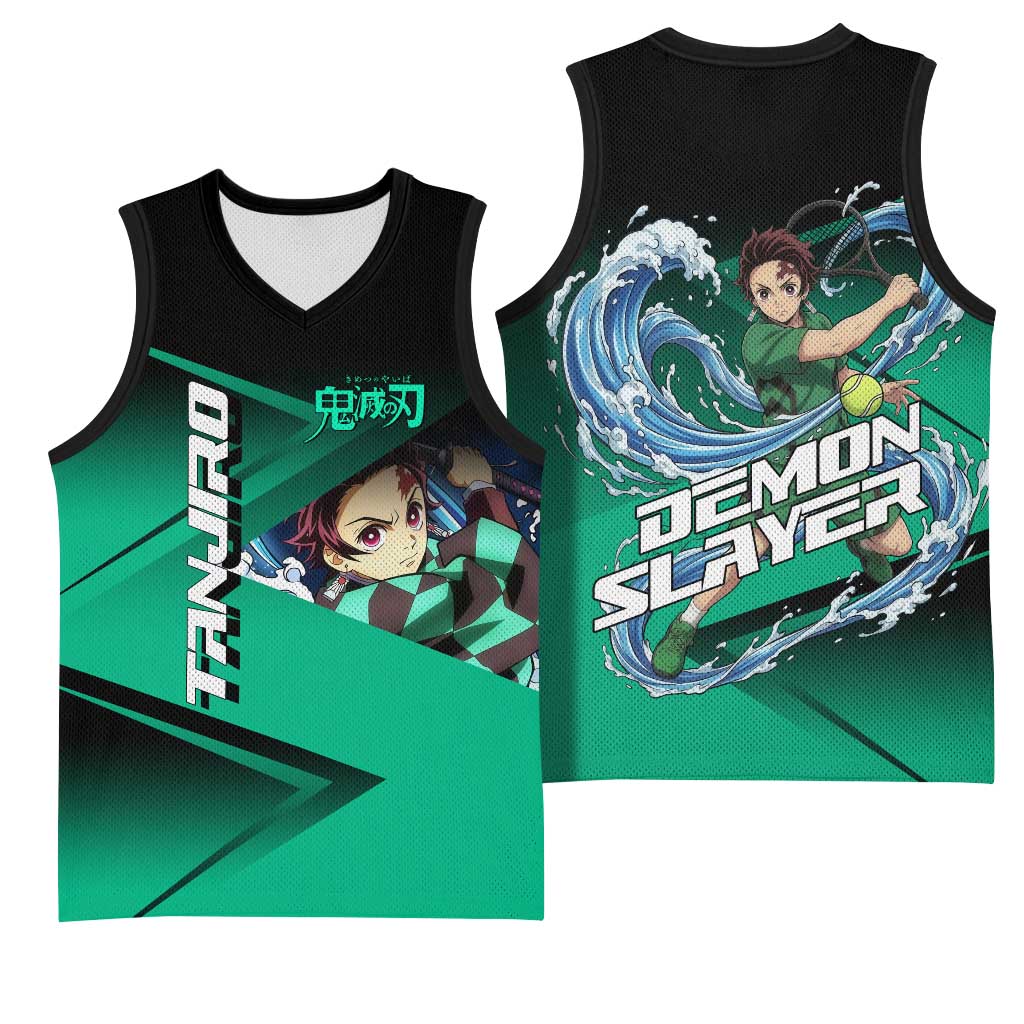 Tanjiro Kamado Water Hashira Basketball Jersey Sporty Anime Mashup Style