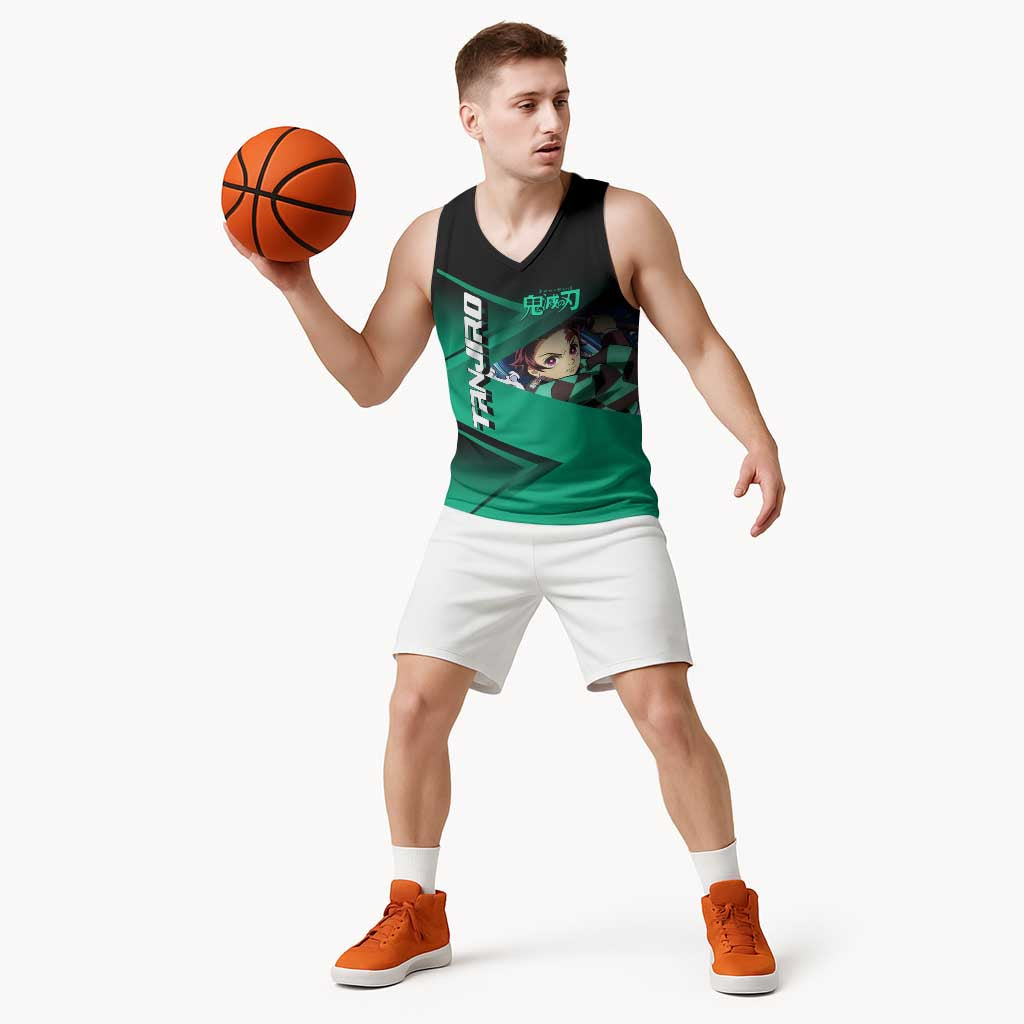 Tanjiro Kamado Water Hashira Basketball Jersey Sporty Anime Mashup Style