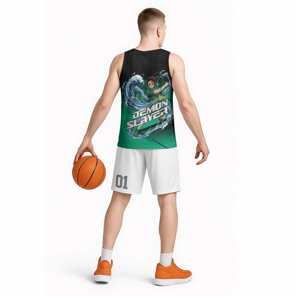 Tanjiro Kamado Water Hashira Basketball Jersey Sporty Anime Mashup Style
