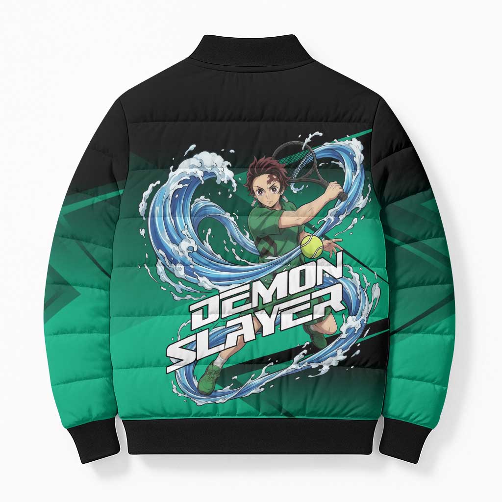 Tanjiro Kamado Water Hashira Bomber Puffer Jacket Sporty Anime Mashup Style