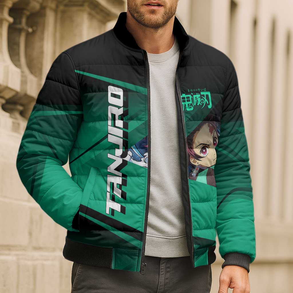 Tanjiro Kamado Water Hashira Bomber Puffer Jacket Sporty Anime Mashup Style