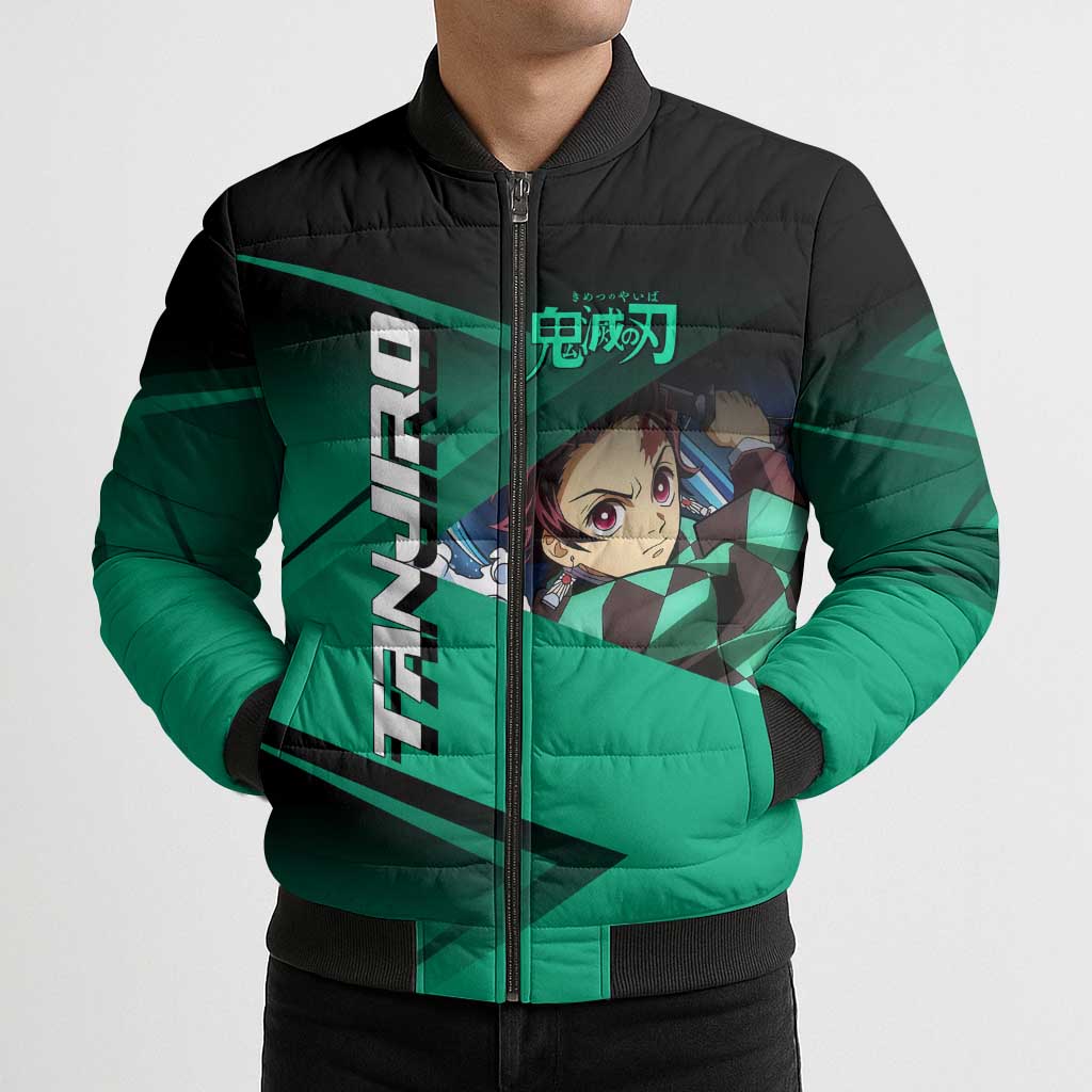 Tanjiro Kamado Water Hashira Bomber Puffer Jacket Sporty Anime Mashup Style