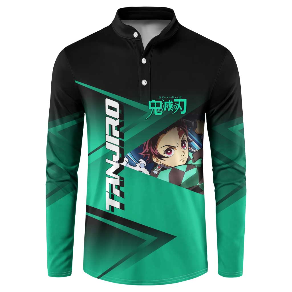 Tanjiro Kamado Water Hashira Button Sweatshirt Sporty Anime Mashup Style