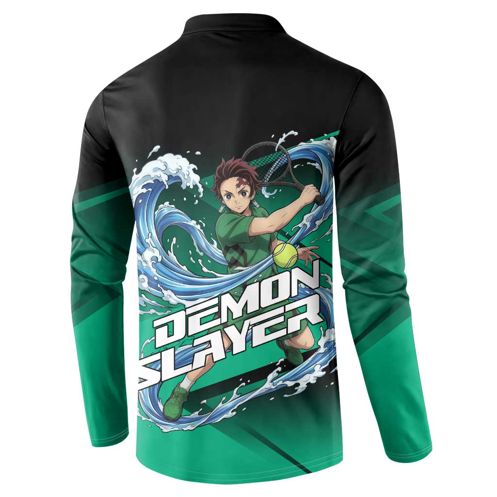 Tanjiro Kamado Water Hashira Button Sweatshirt Sporty Anime Mashup Style