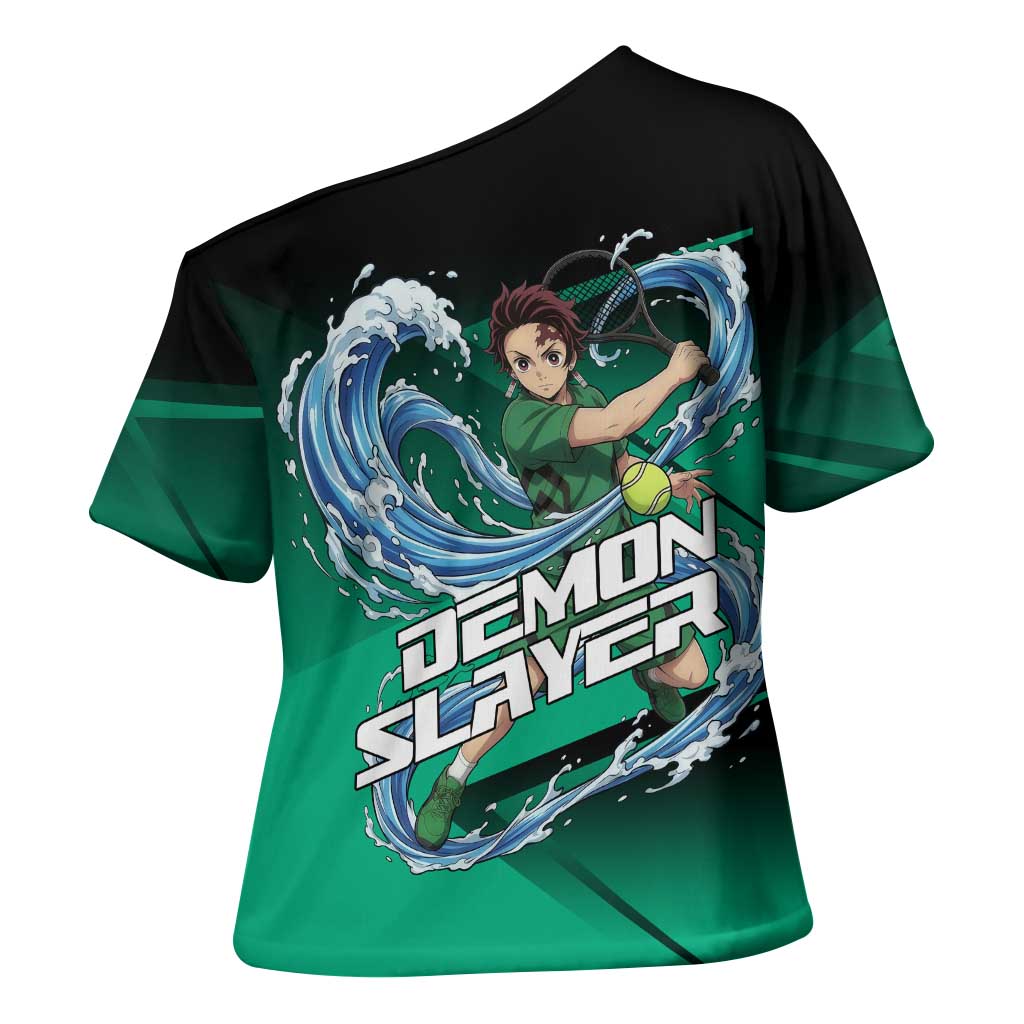 Tanjiro Kamado Water Hashira Cross Shoulder Shirt Sporty Anime Mashup Style