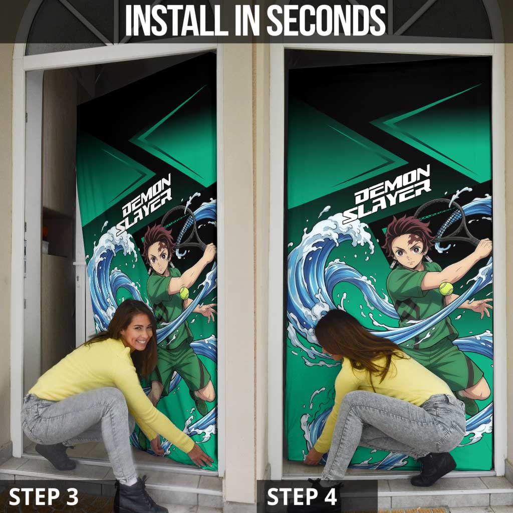 Tanjiro Kamado Water Hashira Door Cover Sporty Anime Mashup Style
