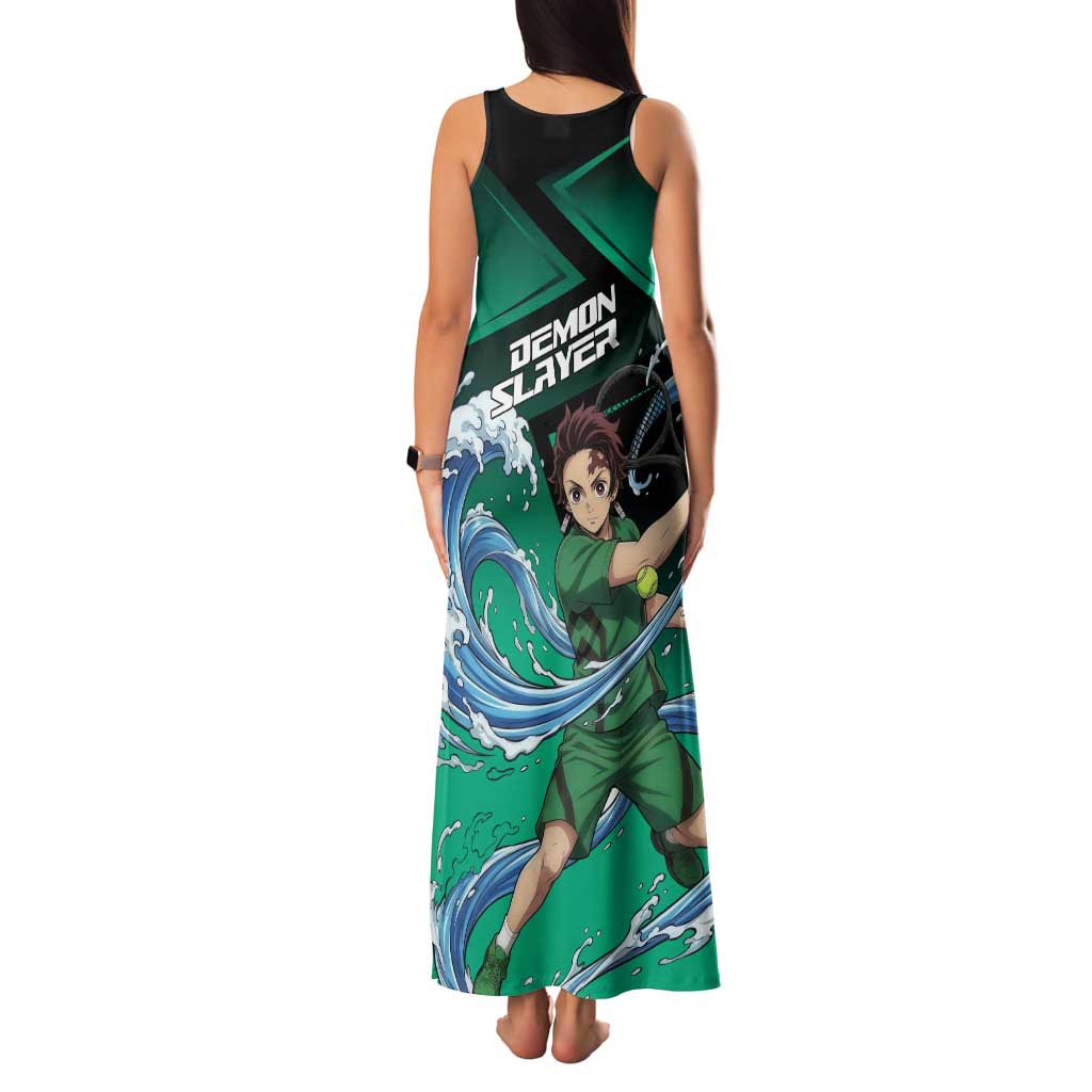 Tanjiro Kamado Water Hashira Family Matching Tank Maxi Dress and Hawaiian Shirt Sporty Anime Mashup Style