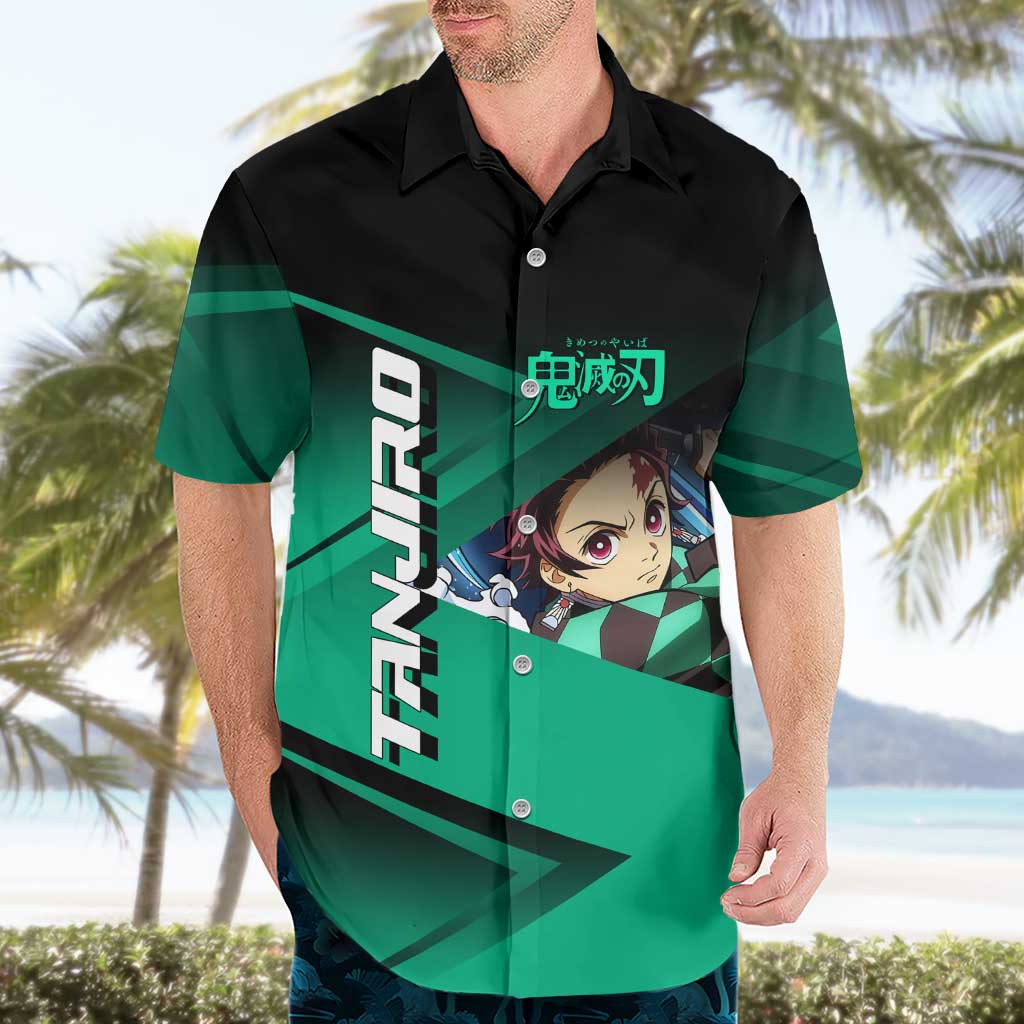 Tanjiro Kamado Water Hashira Hawaiian Shirt Sporty Anime Mashup Style