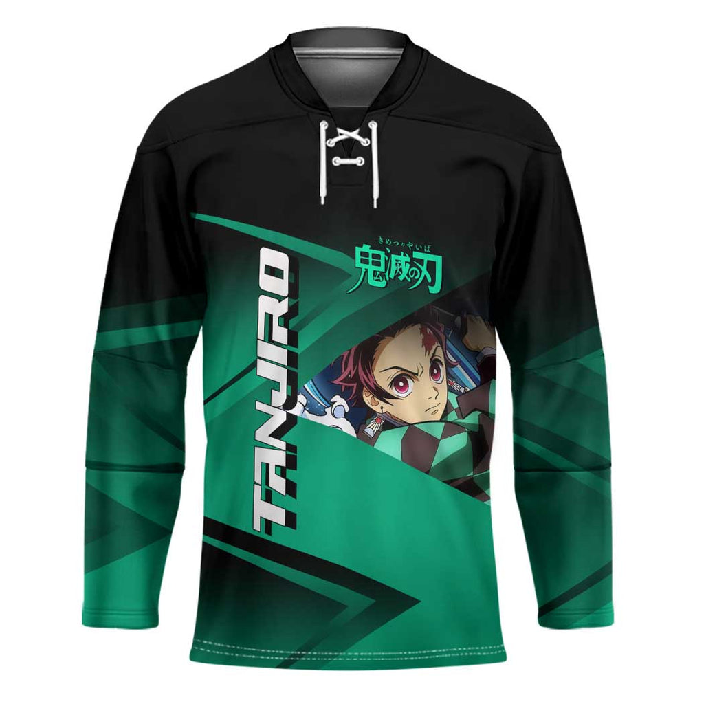 Tanjiro Kamado Water Hashira Hockey Jersey Sporty Anime Mashup Style