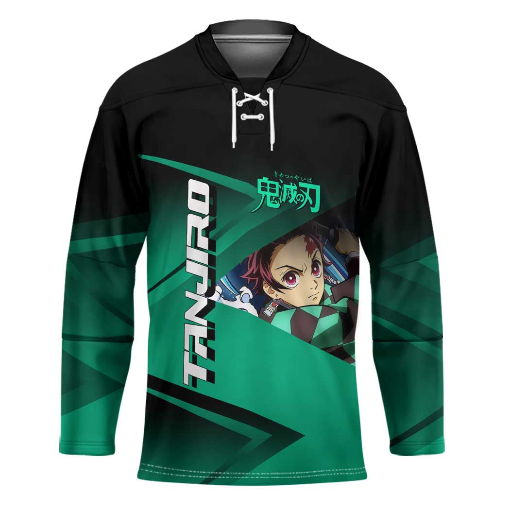 Tanjiro Kamado Water Hashira Hockey Jersey Sporty Anime Mashup Style