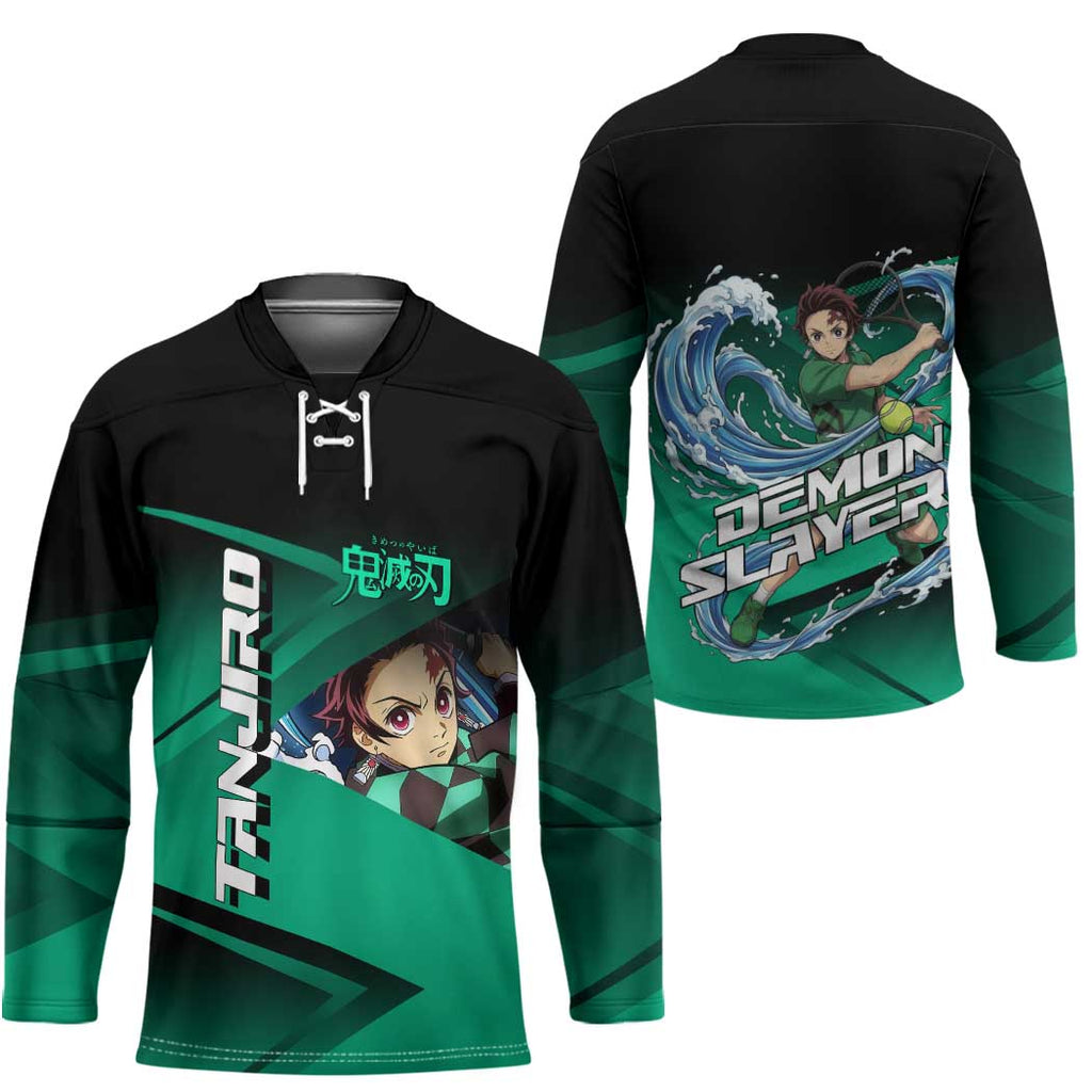 Tanjiro Kamado Water Hashira Hockey Jersey Sporty Anime Mashup Style
