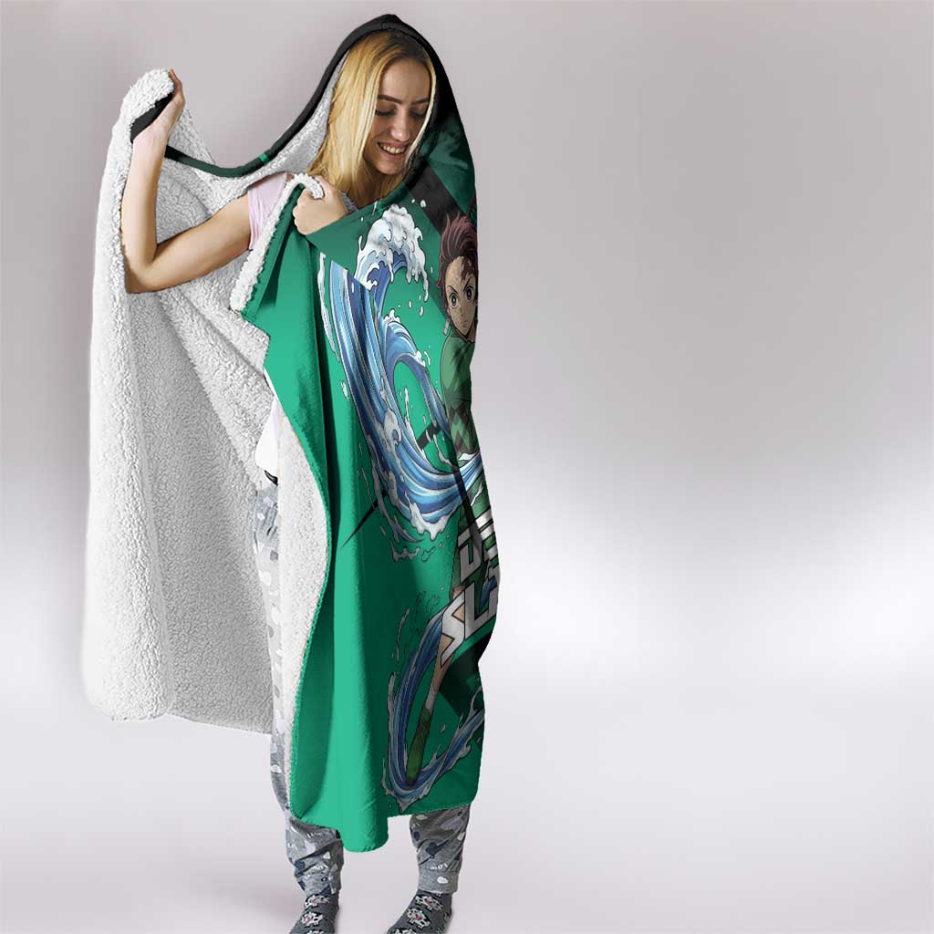 Tanjiro Kamado Water Hashira Hooded Blanket Sporty Anime Mashup Style