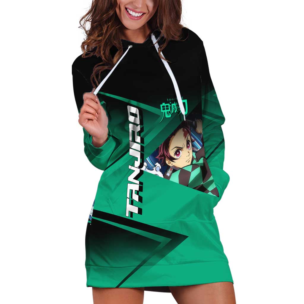 Tanjiro Kamado Water Hashira Hoodie Dress Sporty Anime Mashup Style
