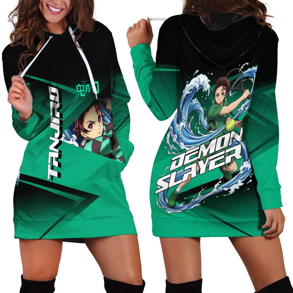 Tanjiro Kamado Water Hashira Hoodie Dress Sporty Anime Mashup Style