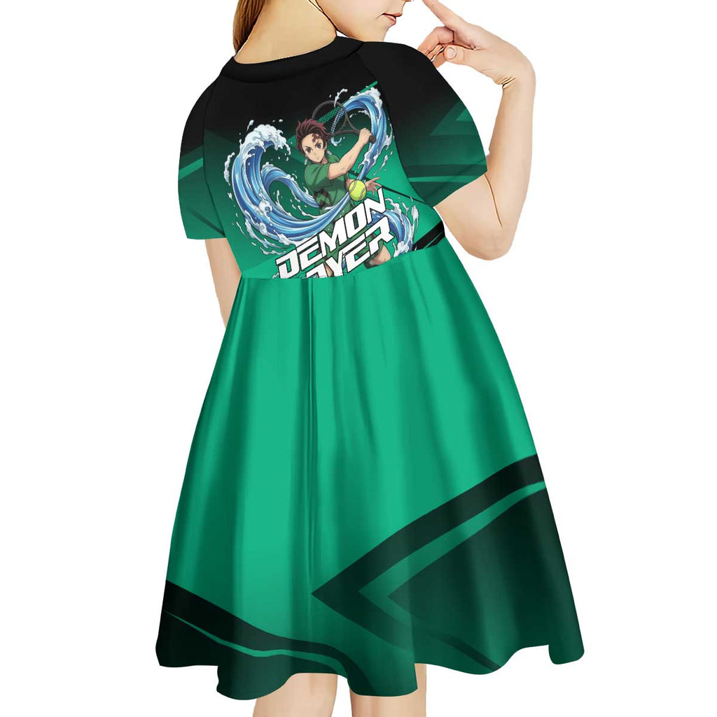 Tanjiro Kamado Water Hashira Kid Short Sleeve Dress Sporty Anime Mashup Style