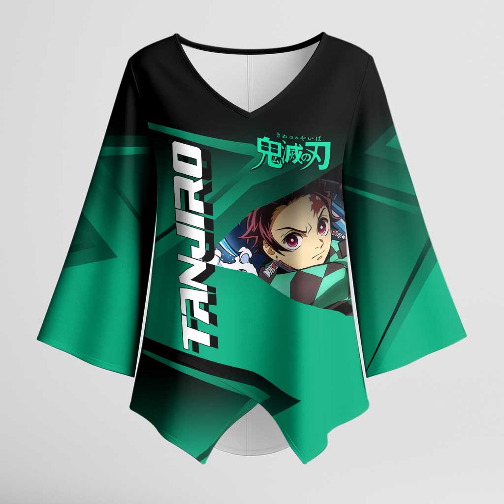 Tanjiro Kamado Water Hashira Kimono Sleeve Blouse Sporty Anime Mashup Style