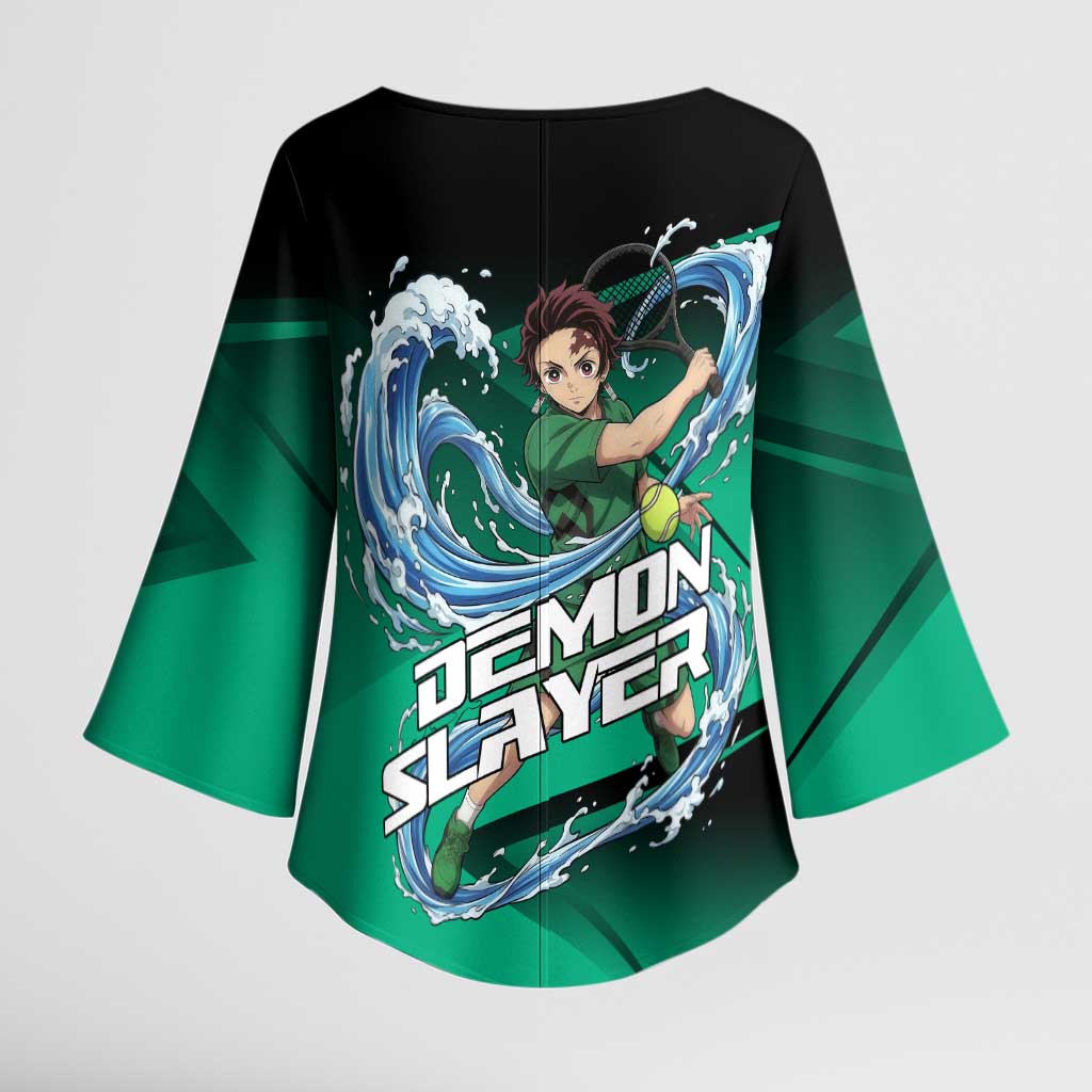 Tanjiro Kamado Water Hashira Kimono Sleeve Blouse Sporty Anime Mashup Style