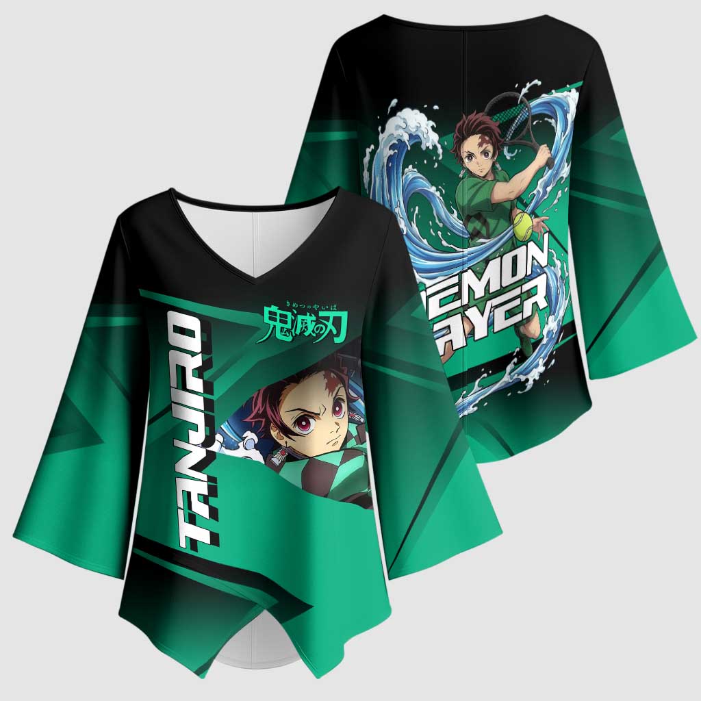 Tanjiro Kamado Water Hashira Kimono Sleeve Blouse Sporty Anime Mashup Style