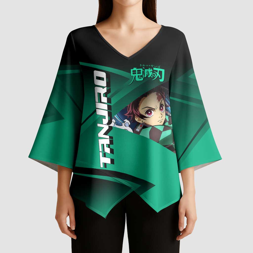 Tanjiro Kamado Water Hashira Kimono Sleeve Blouse Sporty Anime Mashup Style