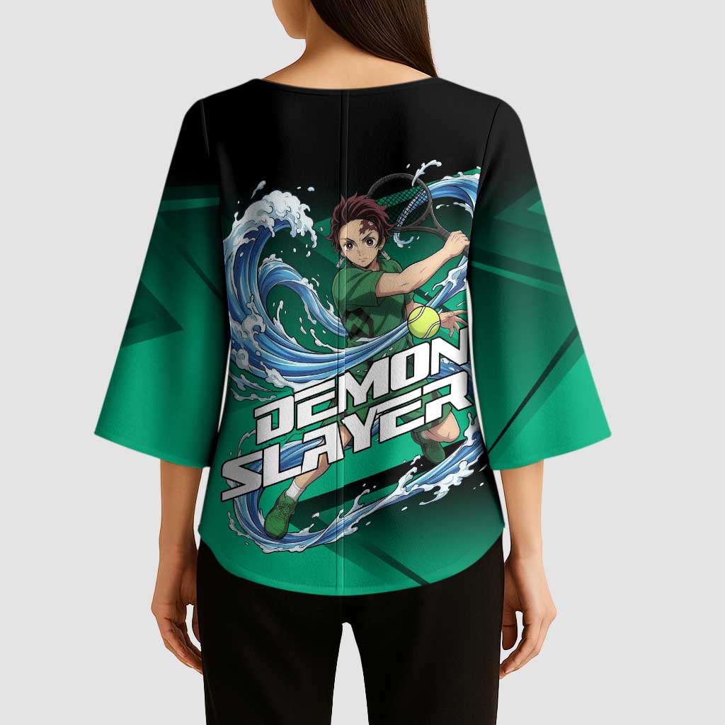 Tanjiro Kamado Water Hashira Kimono Sleeve Blouse Sporty Anime Mashup Style