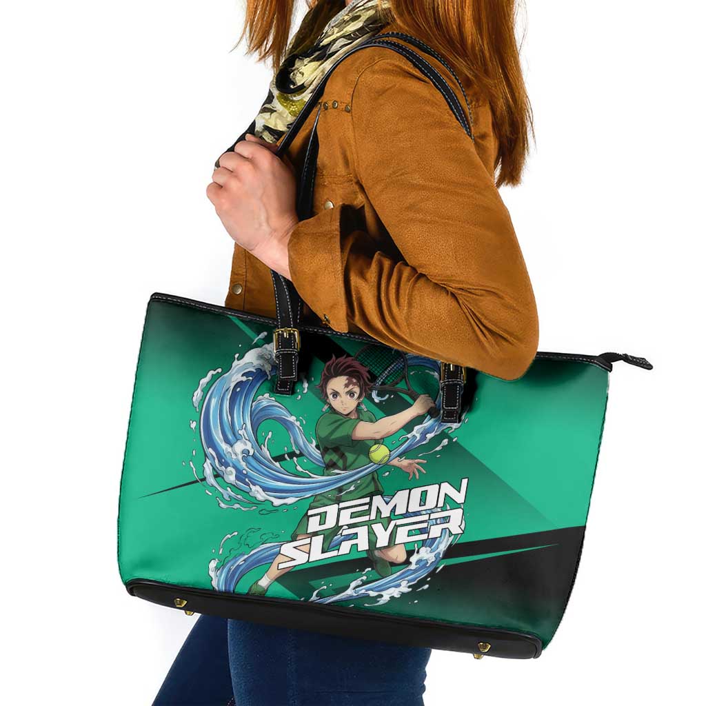 Tanjiro Kamado Water Hashira Leather Tote Bag Sporty Anime Mashup Style