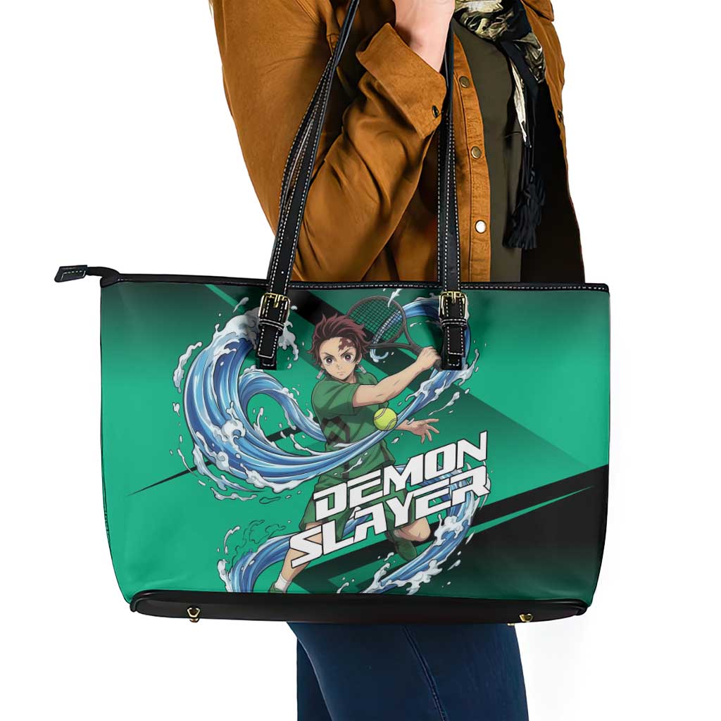 Tanjiro Kamado Water Hashira Leather Tote Bag Sporty Anime Mashup Style