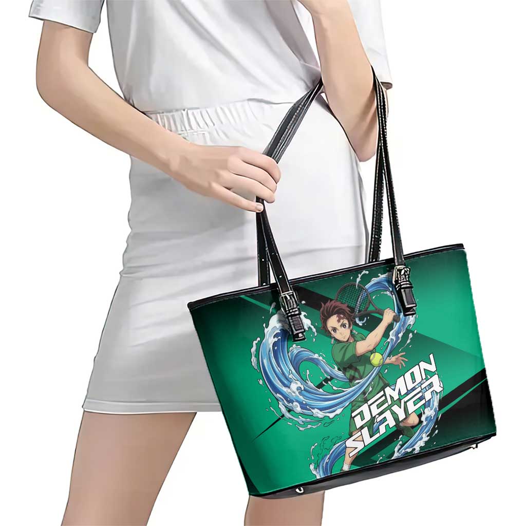 Tanjiro Kamado Water Hashira Leather Tote Bag Sporty Anime Mashup Style