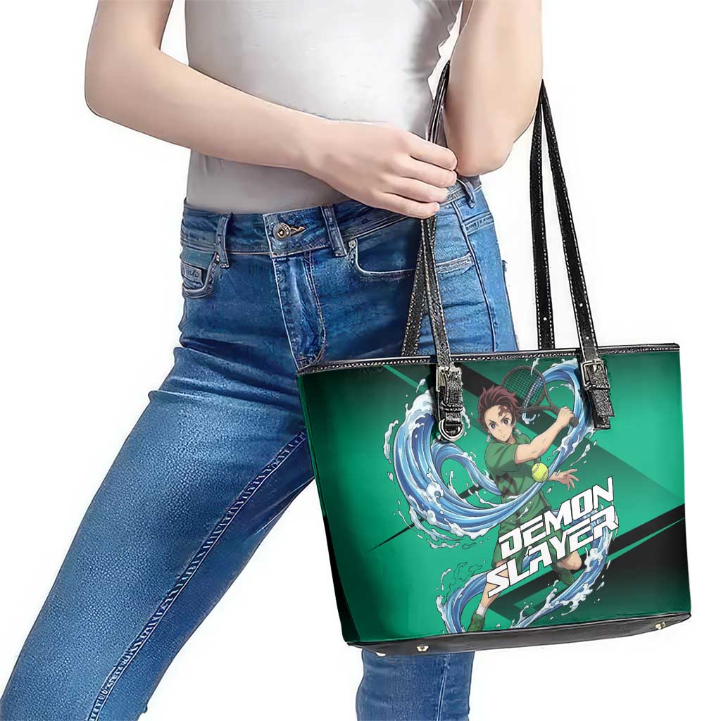 Tanjiro Kamado Water Hashira Leather Tote Bag Sporty Anime Mashup Style
