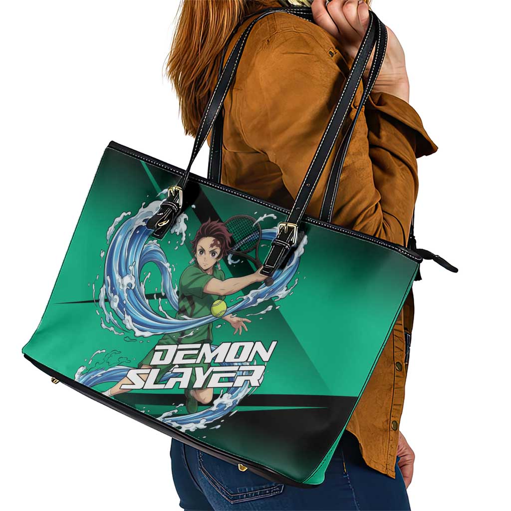 Tanjiro Kamado Water Hashira Leather Tote Bag Sporty Anime Mashup Style
