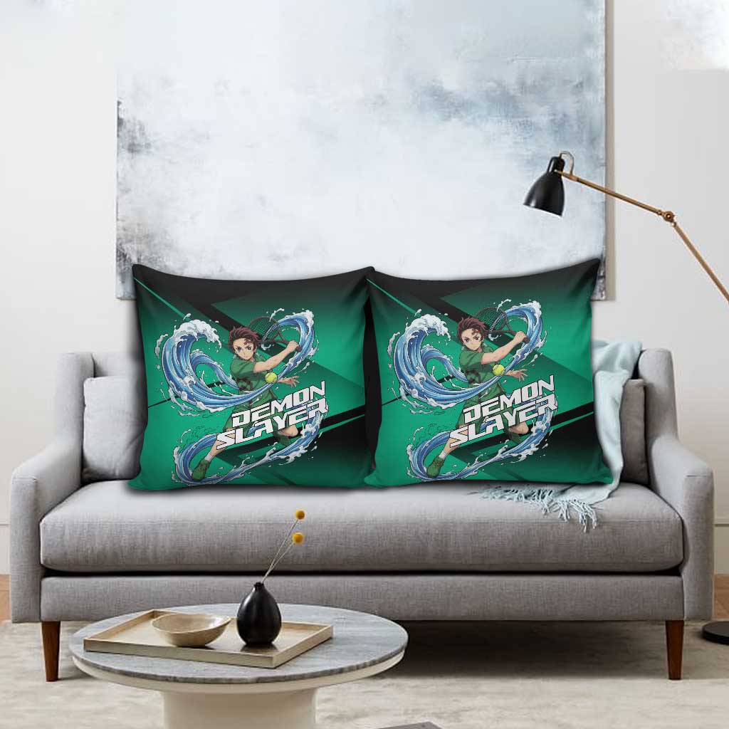Tanjiro Kamado Water Hashira Pillow Cover Sporty Anime Mashup Style