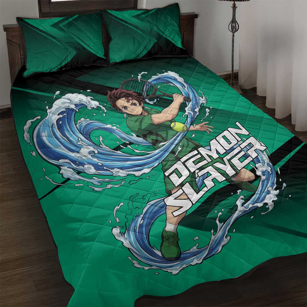 Tanjiro Kamado Water Hashira Quilt Bed Set Sporty Anime Mashup Style